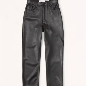 Abercrombie & Fitch Vegan Leather Ankle Straight Pant